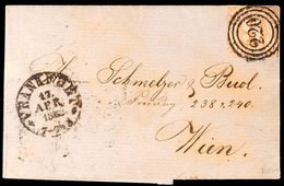 "220" (Dreiring) Nebst Großem K1 "FRANKFURT 17. APR. 1862" Auf Postvereinsbrief 9 Kr. Nach Wien (Ankstpl), Vollständiger - Sonstige & Ohne Zuordnung