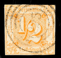 "225" - BLANKENHAIN, Fast Zentrisch Auf Nahezu Vollrandiger 1/2 Sgr. Orange, Katalog: 28 O - Sonstige & Ohne Zuordnung