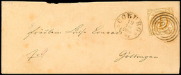 "270" Nebst K1 "COBURG 19 10 1863" Auf Damenbriefkuvert, Als Postvereinsbrief Nach Göttingen / Kgr. Hannover, Oben Etwas - Andere & Zonder Classificatie