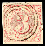 "365" - DETTINGEN, Auf Briefstück Mit Allseits Vollrandiger 3 Kr. Rosa, Katalog: 32 BS - Andere & Zonder Classificatie