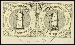 "GEISENHEIM 1 7 1852" - K2, Herzogtum Nassau, Gerade Aufsitzender, Quasi Vollständiger Abschlag Auf Briefstück Mit Zwei  - Sonstige & Ohne Zuordnung