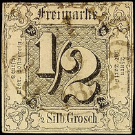 "RODENBERG 21 9 1852" - K1, Zentrisch Auf Dreiseitig Vollrandiger 1/2 Sgr. A. Graugrün, Helle Stellen, Katalog: 3a O - Sonstige & Ohne Zuordnung