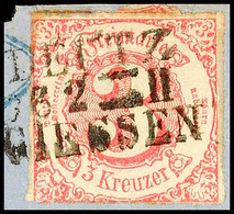 "DEUTZ / 6 2 = II / GIESSEN" - Preußischer Bahnpost-L3, Klar Auf Briefstück 3 Kr. IV.Ausgabe, Katalog: 42 BS - Sonstige & Ohne Zuordnung