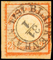 "BLANKENHAIN 31/1 1874" - K2, Zentrisch Auf Briefstück DR 2 1/2 Gr. Rötlichbraun, Kurzes Eckzähnchen, Katalog: DR 21a BS - Andere & Zonder Classificatie