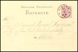 "EILSEN 31/5 (1881)" - K1, Klar Auf GS-Postkarte 5 Pfg Nach Köln, Vorders. Links Leichte Spuren, Katalog: DR P10 BF - Andere & Zonder Classificatie