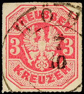 "HÖHR 7 10 (1867)" - K2, Gerade Aufsitzend Auf Preußen 3 Kr., Oben Links Minimal Scherentrennung, Katalog: Pr.24 O - Andere & Zonder Classificatie