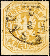 "NASSAU 3/7" (1867) - K1, Auf Farbfrischer Preussen 9 Kr., Leichte Bugspur, Katalog: Pr.26a O - Other & Unclassified