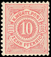 10 Pfg Mittelkarmin, Ungebraucht, Geprüft Heinrich BPP, Mi. 110.-, Katalog: 46a * - Sonstige & Ohne Zuordnung