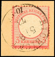 "EICHICHT 5/9 73", Auf D.R. 3 Kr. Großer Brustschild, Auf Briefstück, Tadellos, Katalog: DR25 BS - Other & Unclassified