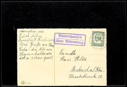 "Rittershausen / über Dillenburg", Klar Auf Weihnachts-AK 1934 Nach Wiesbaden-Biebrich  BF - Sonstige & Ohne Zuordnung