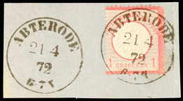 "ABTERODE 21 4 72" - K1, Zwei Klare Abschläge Auf Pracht-Briefstück 1 Gr. Mit Dezentriertem Markenbild, Katalog: 4 BS - Other & Unclassified