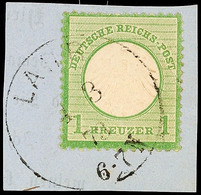 1 Kr. Grausmaragdgrün, Prachtbriefstück Mit Vollem Großen K1 "LAHR", Gepr. Krug BPP, Mi. 70.-, Katalog: 7 BS - Other & Unclassified