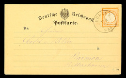 1/2 Gr. Orange, Mit Großem Antiqua-K2 "DÜLKEN 19 1 74" (OPD Düsseldorf) Auf Postkarte Nach Barmen, Katalog: 18 BF - Andere & Zonder Classificatie