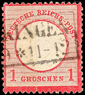 1 Gr. Karmin Mit Deutlicher Senkr. Papierfalte Mit Preußen Ra2 "BECKINGEN", Tadellos, Fotobefund Krug BPP, Katalog: 19 O - Andere & Zonder Classificatie