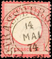 1 Gr. Karmin Mit Stärkerer Senkr. Druckfalte, Gestempelt Mit Hufeisenstempel "STRASSBURG I. ELS. 14. MAI 74", Tadellos,  - Andere & Zonder Classificatie