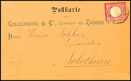 1 Gr. Großer Schild Karmin Mit EKr. ZABERN I. ELSASS 23.4.74 Als Portogerechte Einzelfrankatur Auf Auslands-Vordruck-Fir - Other & Unclassified