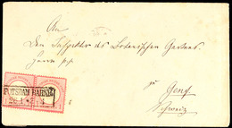 1 Gr. Karmin, Waager. Paar Mit Ra2 "POTSDAM BAHNH. 26 A (1873)" Auf Auslands-Briefkuvert Nach Genf/Schweiz, Rücks. Roter - Andere & Zonder Classificatie