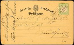 1 Kr. Großer Brustschild, Mit Ra3 "FRANKFURT A.M. POSTEXPED. No.1 3/2 74" Als EF Auf Orts-Postkarte, Kleine Spuren, Kata - Andere & Zonder Classificatie