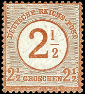 2 1/2 Gr. Auf 2 1/2 Gr. Großer Schild Rötlichbraun Mit Plattenfehler I " '1' Der Wertangabe '1/2' Nach Links Verschoben" - Other & Unclassified