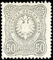 50 Pfennige Grau, Ungebraucht Mit Originalgummierung Und Falzresten, Fotoattest Wiegand BPP: "Einwandfreie Erhaltung.",  - Other & Unclassified