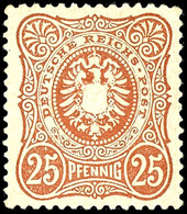 25 Pfg Frühauflage Rötlichorange, Ungebraucht, Gepr. Gotw. Zenker BPP, Mi. 250,-, Katalog: 43Ib * - Other & Unclassified