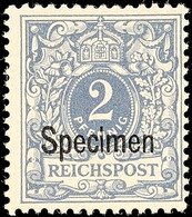 2 Pfg Krone/Adler Grau Mit "Specimen"-Aufdruck, Postfrisch, Mi. 280.-, Katalog: 52SP ** - Other & Unclassified