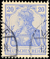 20 Pf. Germania In B-Farbe Tadellos Gestempelt, Gepr. Jäschke BPP, Mi. 100.-, Katalog: 72b O - Andere & Zonder Classificatie