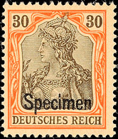 30 Pfg Germania Mit "Specimen"-Aufdruck, Tadellos Ungebraucht Mit Nur Winziger Haftstelle, Fast Postfrisch, Gepr. Jäschk - Other & Unclassified