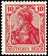 10 Pfennig Germania, Friedensdruck, Orangerot, Postfrisch, Fotoattest. Jäschke-Lantelme BPP: " Farbfrisch, Sehr Gut Gezä - Other & Unclassified