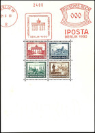 Blockausgabe IPOSTA Mit Ausstellungsbezogenem Maschinenfreistempel "BERLIN W IPOSTA 21 9 30 / 000" (Pfg) Im Oberrand, He - Andere & Zonder Classificatie