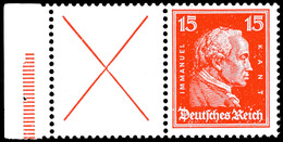 X+15 Pfg., Kant 1927,  Waagerechter Zusammendruck Mit Rand, Postfrisch, Mi. 250,-, Katalog: W23 ** - Andere & Zonder Classificatie