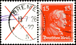 "Kant" Mit Andreaskreuzfeld (hier Buntstiftspuren, Sonst Tadellos, Mi. 300.-, Katalog: W23 O - Andere & Zonder Classificatie