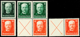 Hindenburgspende 1927, 3 Zusammendrucke Komplett Postfrisch (S 36 Zusätzlich Im Paar Mit S37), Mi. 480.-, Katalog: S36/W - Andere & Zonder Classificatie