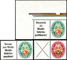 A1+5, A2+5 Und X+15 Pfg., Nothilfe 1929, 3 Waagerechte Zusammendrucke (A1+5 Bogenecke), Postfrisch, Mi. 210,-, Katalog:  - Andere & Zonder Classificatie