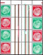 5+Z+Z+12 Pfg. Hindenburg WZ. Waffeln, 4 Waagerechte Zusammendrucke Als Rand-Bogenteil, Mi. 240,-, Katalog: KZ17(4) ** - Andere & Zonder Classificatie