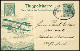 1912, "WIESBADEN-FRANKFURT (MAIN) LUFTPOST 19.10.(13.10.)", Zwei Klare Abschläge Auf Flugpost-Sonderganzsachenkarten 5 P - Andere & Zonder Classificatie