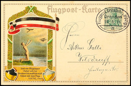1914, Erstflug Dresden - Leipzig, Ovalstempel "Flugpost Dresden-Leipzig Dresden 10.5.14 A" Auf Flugpostkarte Mit 5 Pfg G - Other & Unclassified