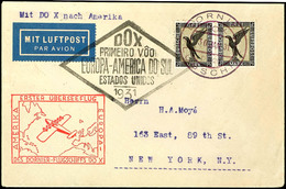 1931, DO-X Erster Überseeflug, Brief Mit 3 M. Adler, Waagerechtes Paar, Von "DORNIER LUFTSCHIFF 30 JAN 31" Nach New York - Andere & Zonder Classificatie