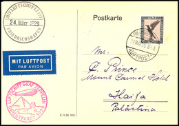 1929, Orientfahrt Mit Sonderbest.-Stempel Type I, Auflieferung Friedrichshafen Mit Ankunftsstempel El Ramle, Karte Mit 1 - Andere & Zonder Classificatie