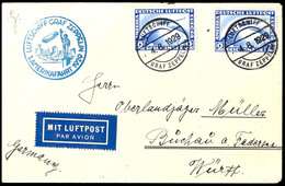 1929, Durchgeführte Amerikafahrt, Bordpost, Brief Mit Zwei 2 RM. Zeppelin Von "LUFTSCHIFF GRAF ZEPPELIN 4.8.1929" Nach B - Andere & Zonder Classificatie