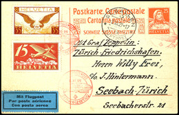 1929, Zürichfahrt, Schweizer Post, Postkarte Frankiert Mit 35 C. (Mi. 233x) Und 15 C. (Mi. 179x), Ank.-Stpl. "St. Gallen - Other & Unclassified
