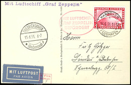 1931, Fahrt Nach Hannover, Auflieferung Hannover Nach Friedrichshafen, Fotokarte Mit 1 RM Zeppelin Und Vorderseitig Alle - Other & Unclassified