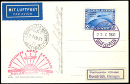 1931, Polarfahrt, Bordpostkarte Bis Malygin, Nach Osnabrück, Katalog: 119C BF - Andere & Zonder Classificatie