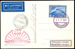 1931, Polarfahrt, Bordpostkarte Bis Malygin, Nach Osnabrück, Katalog: 119C BF - Other & Unclassified