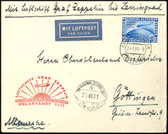 1931, Polarfahrt, Auflieferung Friedrichshafen Bis Leningrad, Brief Mit 2 RM. Polarfahrt Von "FRIEDRICHSHAFEN 24.7.31" N - Andere & Zonder Classificatie