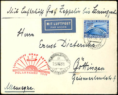 1931, Polarfahrt, Auflieferung Friedrichshafen Bis Leningrad, Brief Mit 2 RM. Polarfahrt Von "FRIEDRICHSHAFEN 24.7.31" N - Andere & Zonder Classificatie