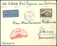 1931, Polarfahrt, Auflieferung Friedrichshafen Bis Leningrad, Brief Mit 4 RM. Polarfahrt Von "FRIEDRICHSHAFEN 24.7.31" N - Other & Unclassified