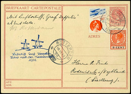 1931, Fahrt In Die Niederlande, Enschede - Rotterdam, Ganzsachenkarte Mit U.a. 36 C. Flugpost Aus ENSCHEDE 18.VI. Und Vo - Andere & Zonder Classificatie