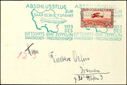 1933, Saargebietsfahrt, Brief Der Rückfahrt Nur Mit Sonderbestätigungsstempeln., Katalog: 218B BF - Andere & Zonder Classificatie