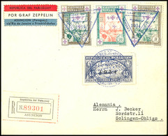 1934, 2. Südamerikafahrt, Paraguayische Post, R-Brief Mit U.a. 45 P. Zeppelinmarke 1934 Sowie Allen Stempeln Nach Deutsc - Sonstige & Ohne Zuordnung